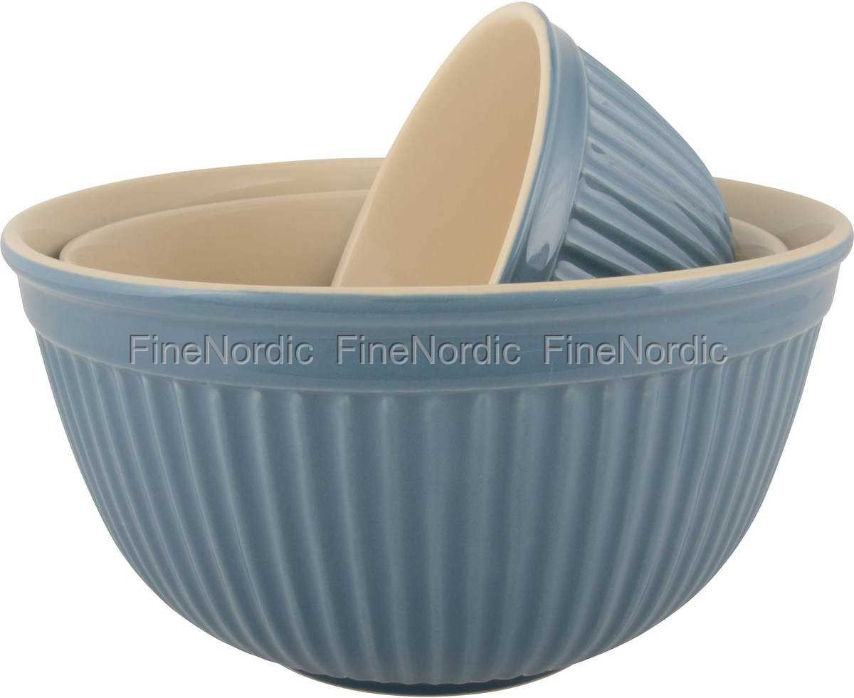 Ib Laursen 3-tlg. Schüsselset aus Keramik - Blau - Mynte Cornflower