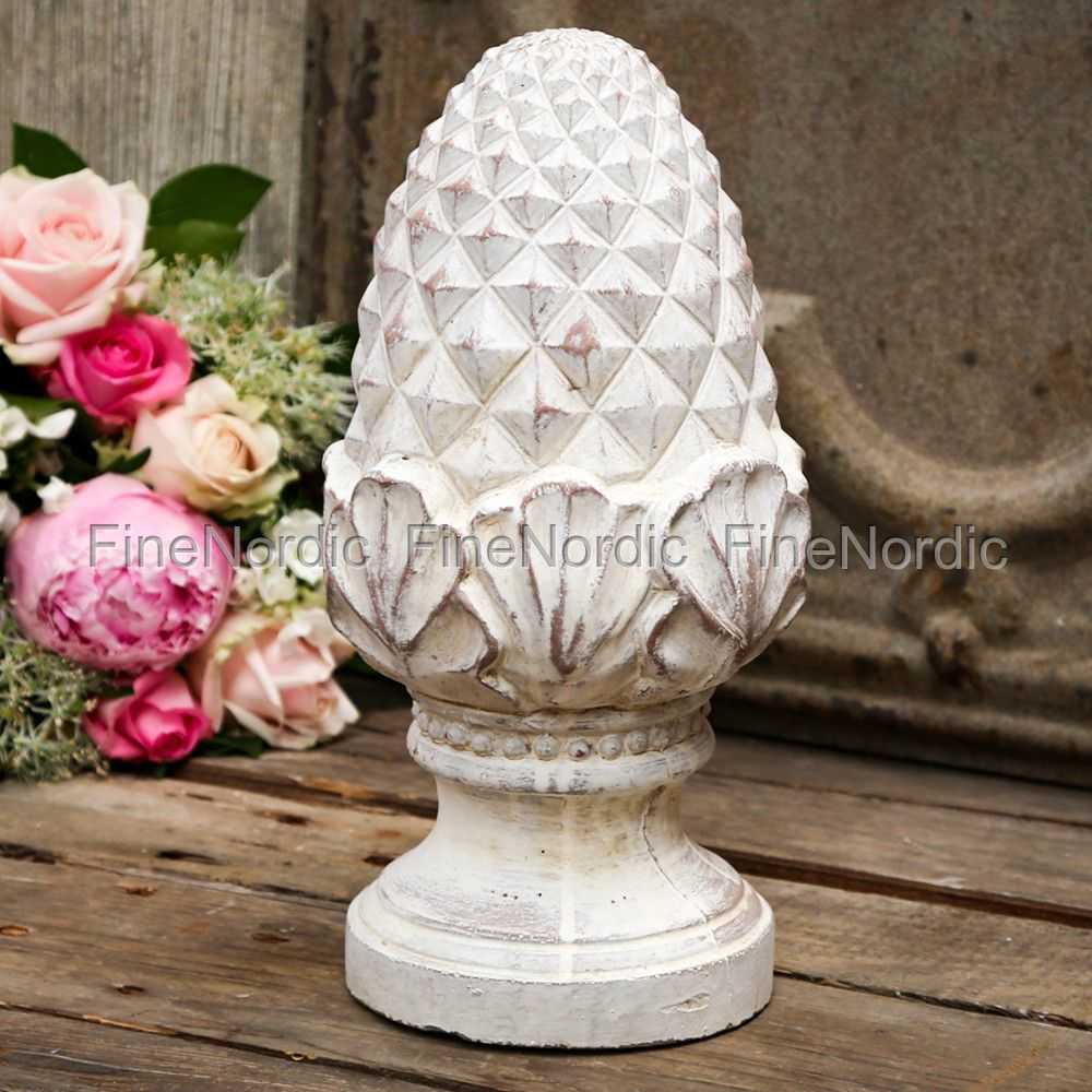 Chic Antique Französischer Dekor auf Fuß - Frostsicher - Antik Creme H