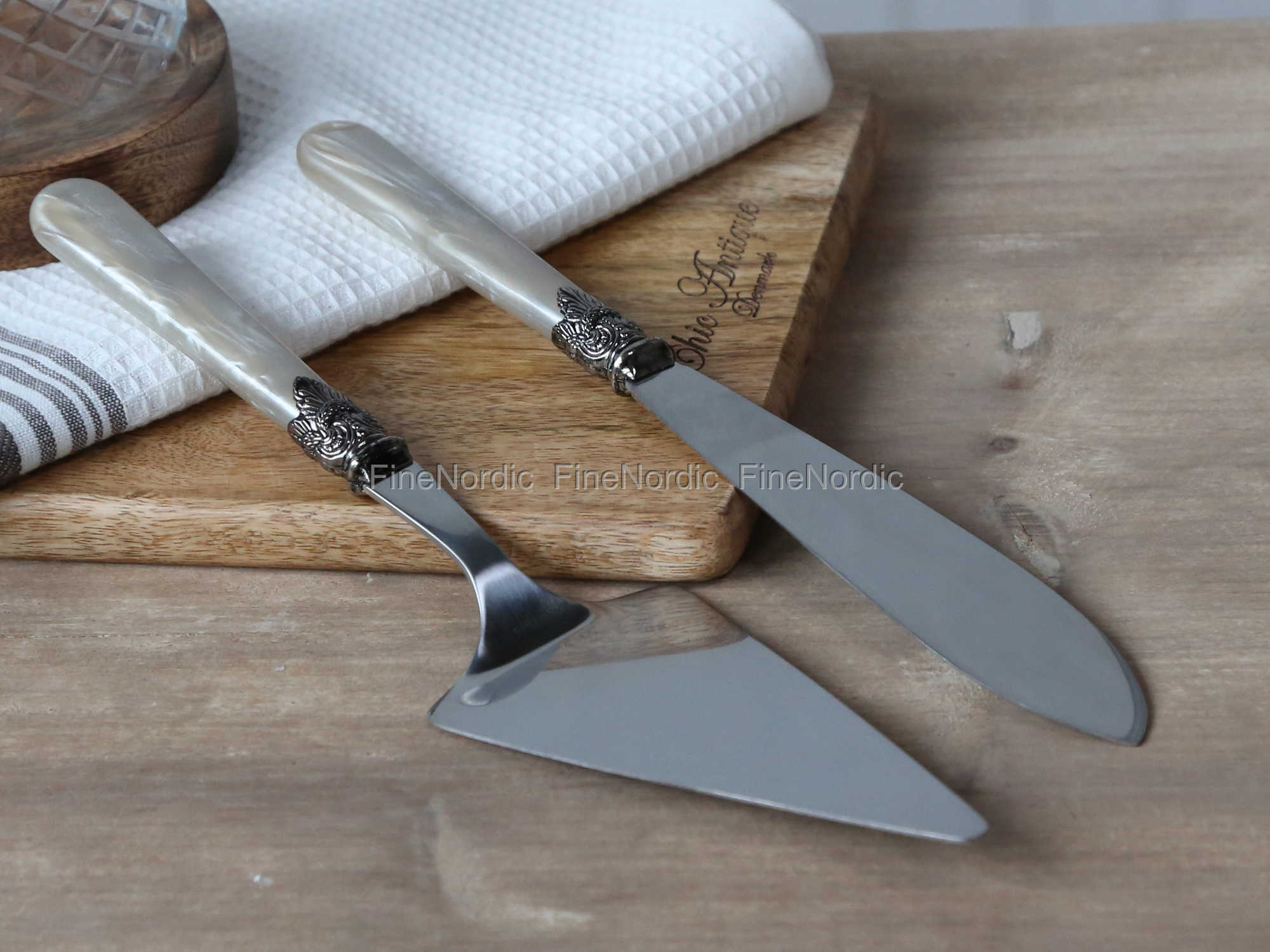 Chic Antique Tortenheber & Kuchenmesser Antique Champagne 2er Set