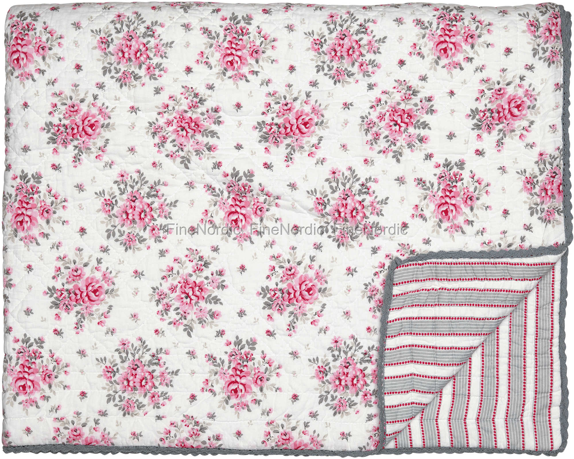 GreenGate Tagesdecke Quilt Bed Cover Flora White 180 x 230 cm