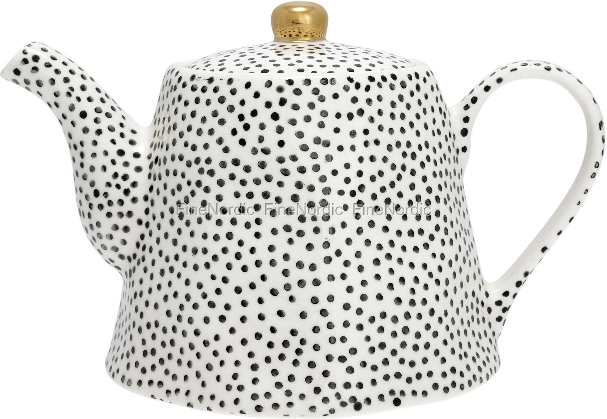 GreenGate Teekanne Teapot Dot Black with Gold