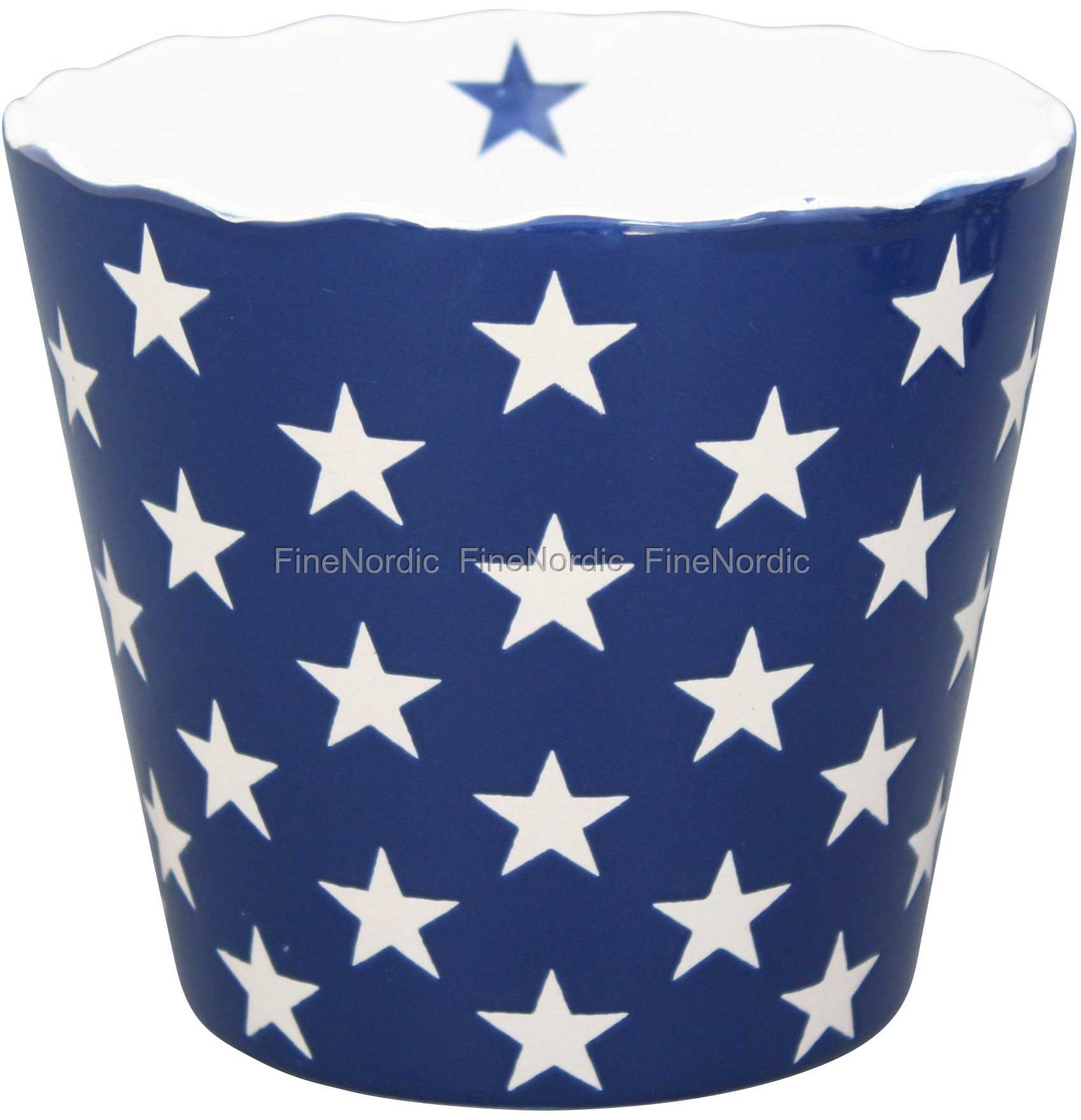 Krasilnikoff Large Happy Bowl Porzellan Dark Blue With Stars