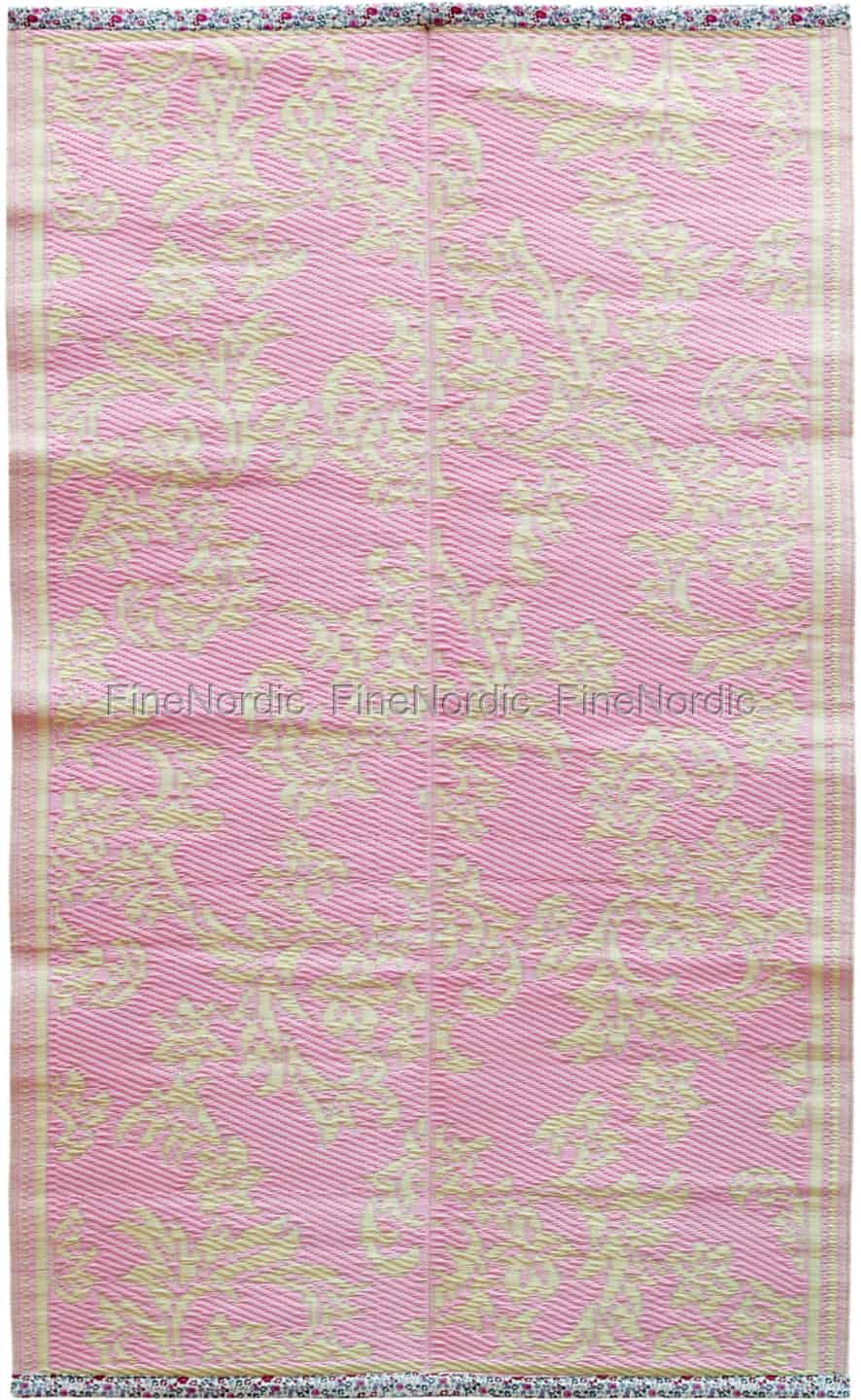 Rice Kunststoff Bodenmatte In Flower Design Bubblegum Rosa Und