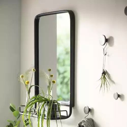 kleiner Spiegel SHAHI mit halbrunder Ablage im Shabby Chic-Stil - Vintage &  Wohlgefühl