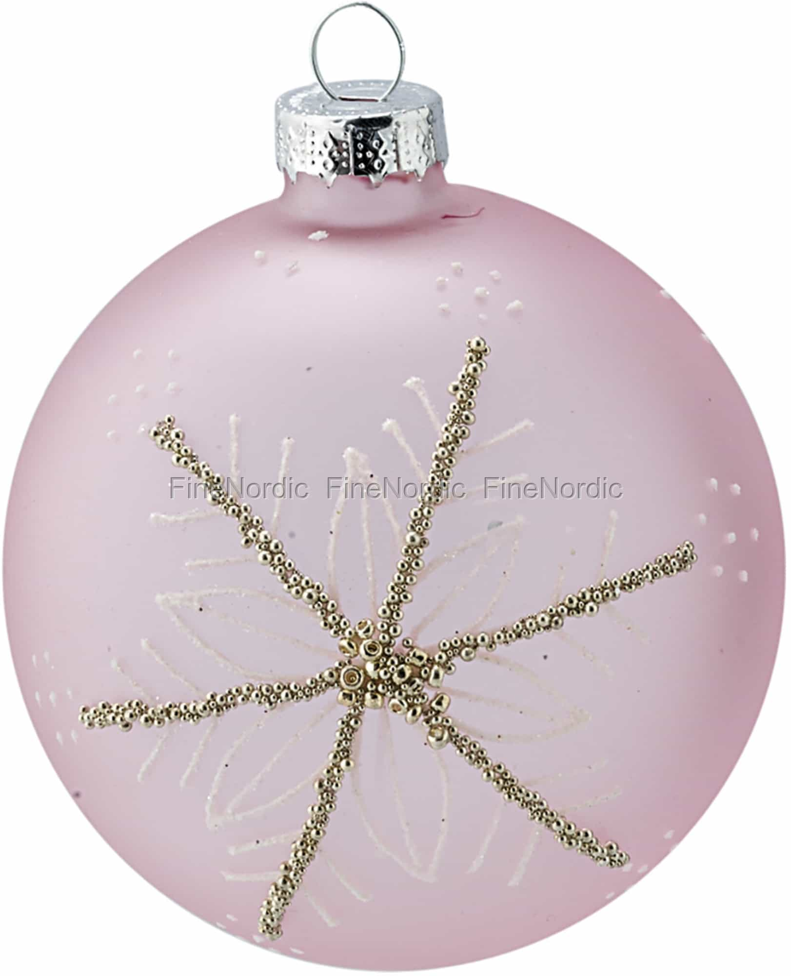 GreenGate Weihnachtskugel Glas Elisabeth Pink Hanging