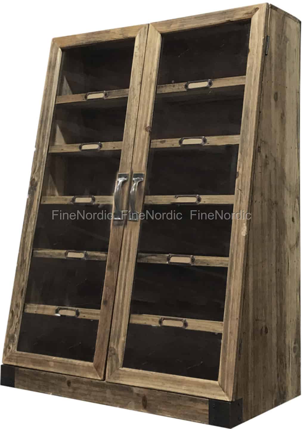 Chic Antique Wandschrank mit 5 Regale und 2 Türen Antique Natur