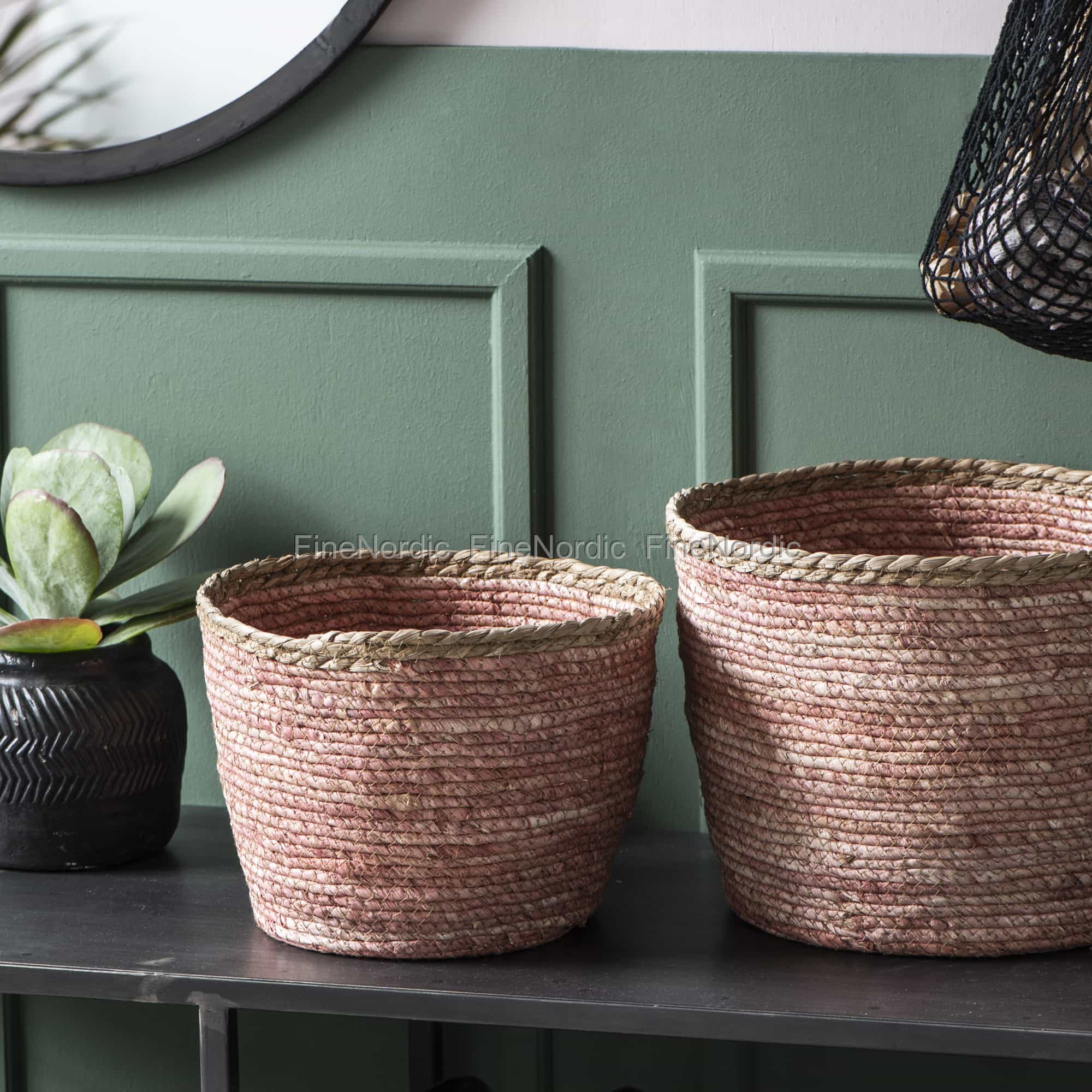 Ib Laursen Korb Desert Rose mit Natürlichem Rand 2er Set