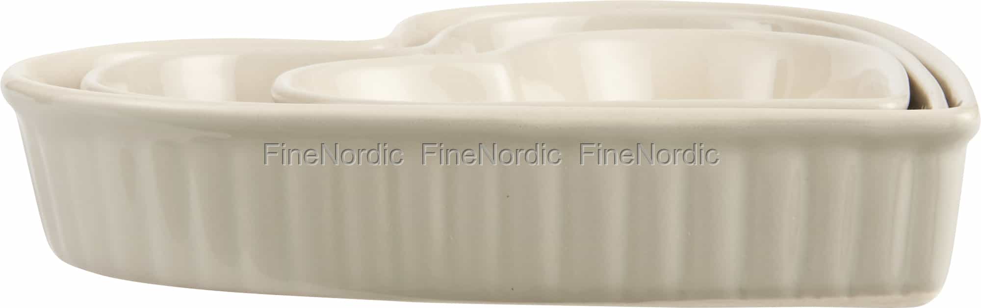 Ib Laursen 3-tlg. Herzform - Set aus Keramik - Mynte Latte