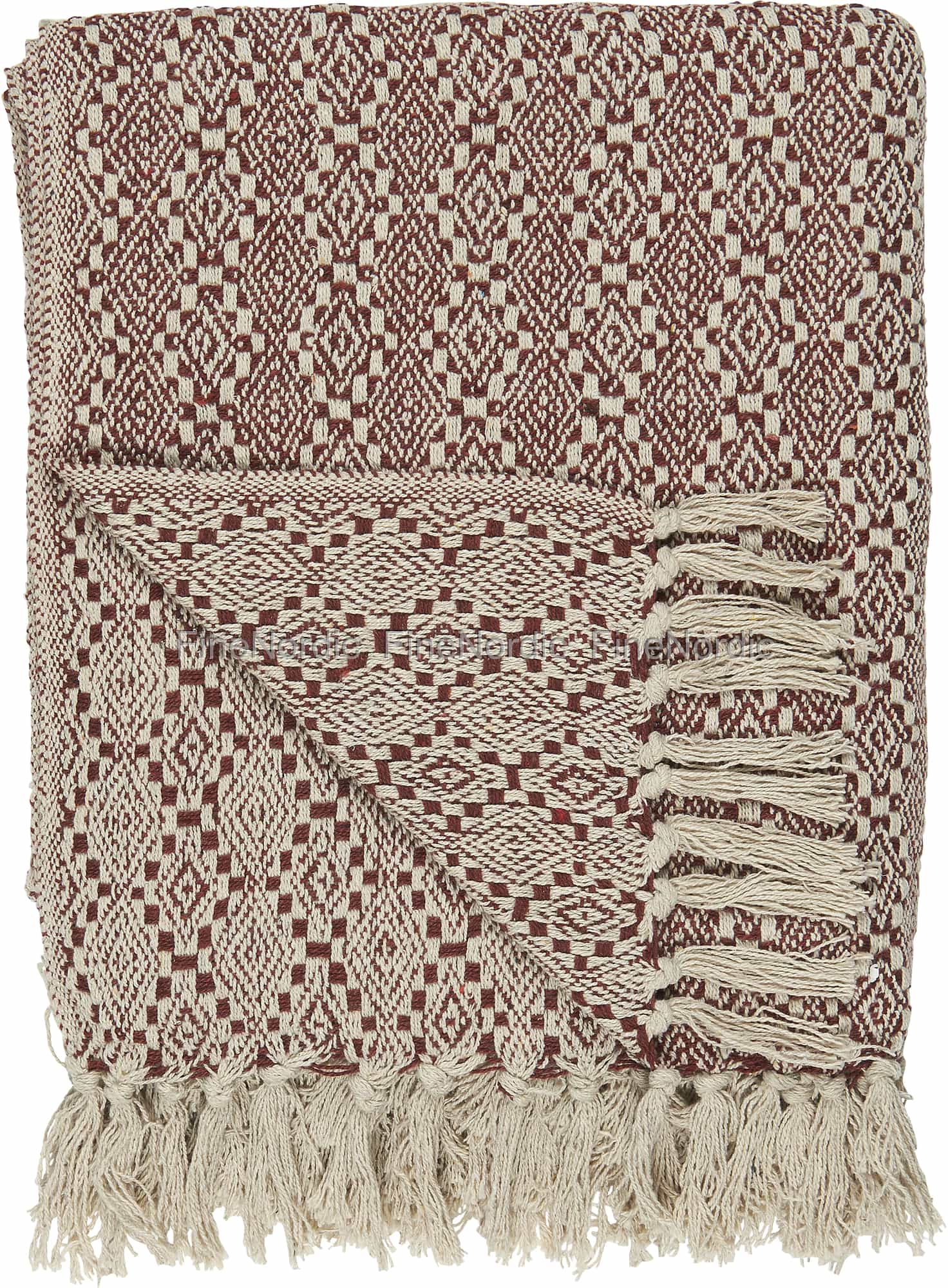 Ib Laursen Plaid Creme/Ziegel Harlekin-Muster 130 x 160 cm