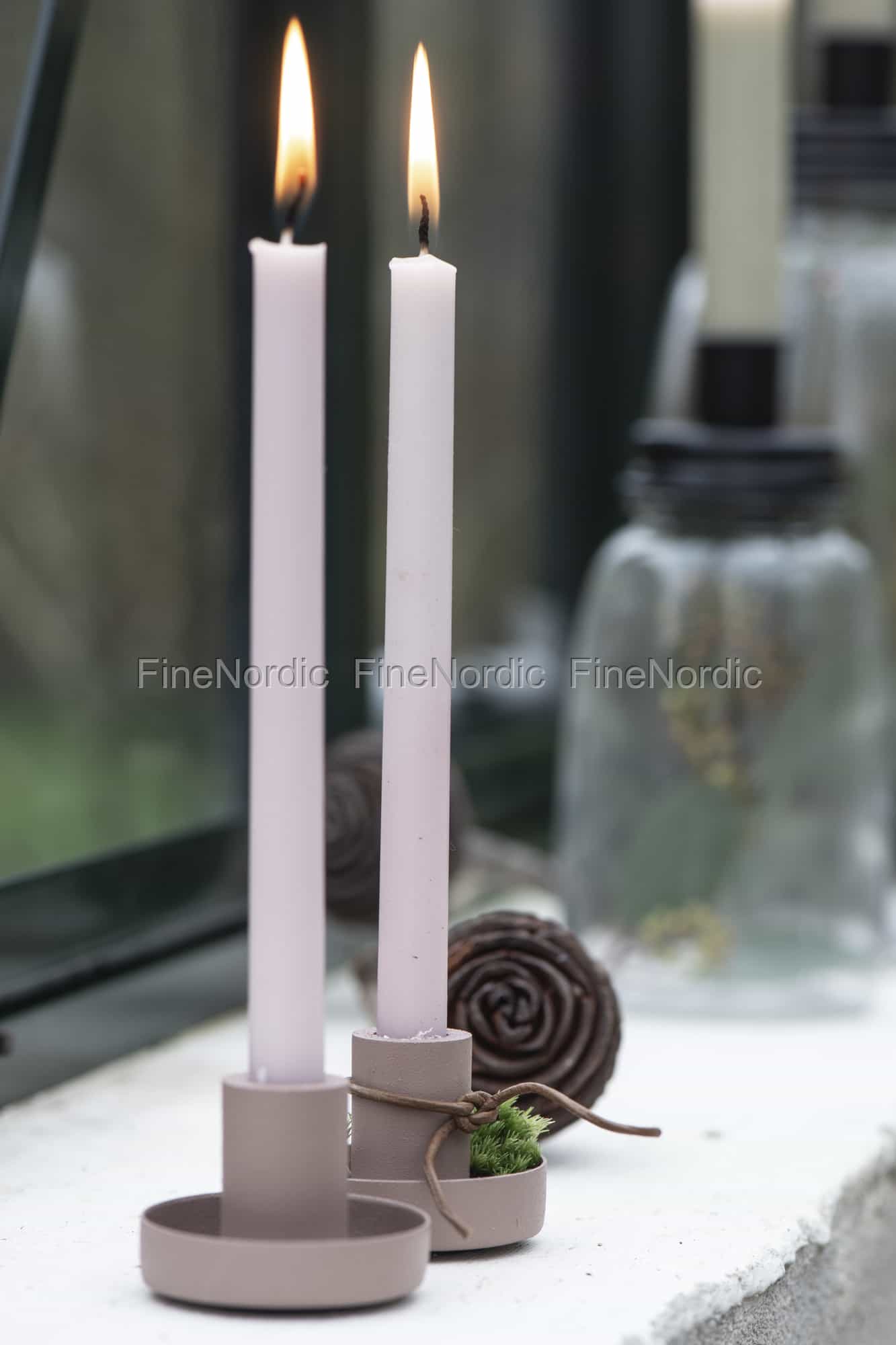 Ib Laursen Ib Laursen Kerzenhalter für dünne Kerze Metalldeckel Grau 15,5cm 