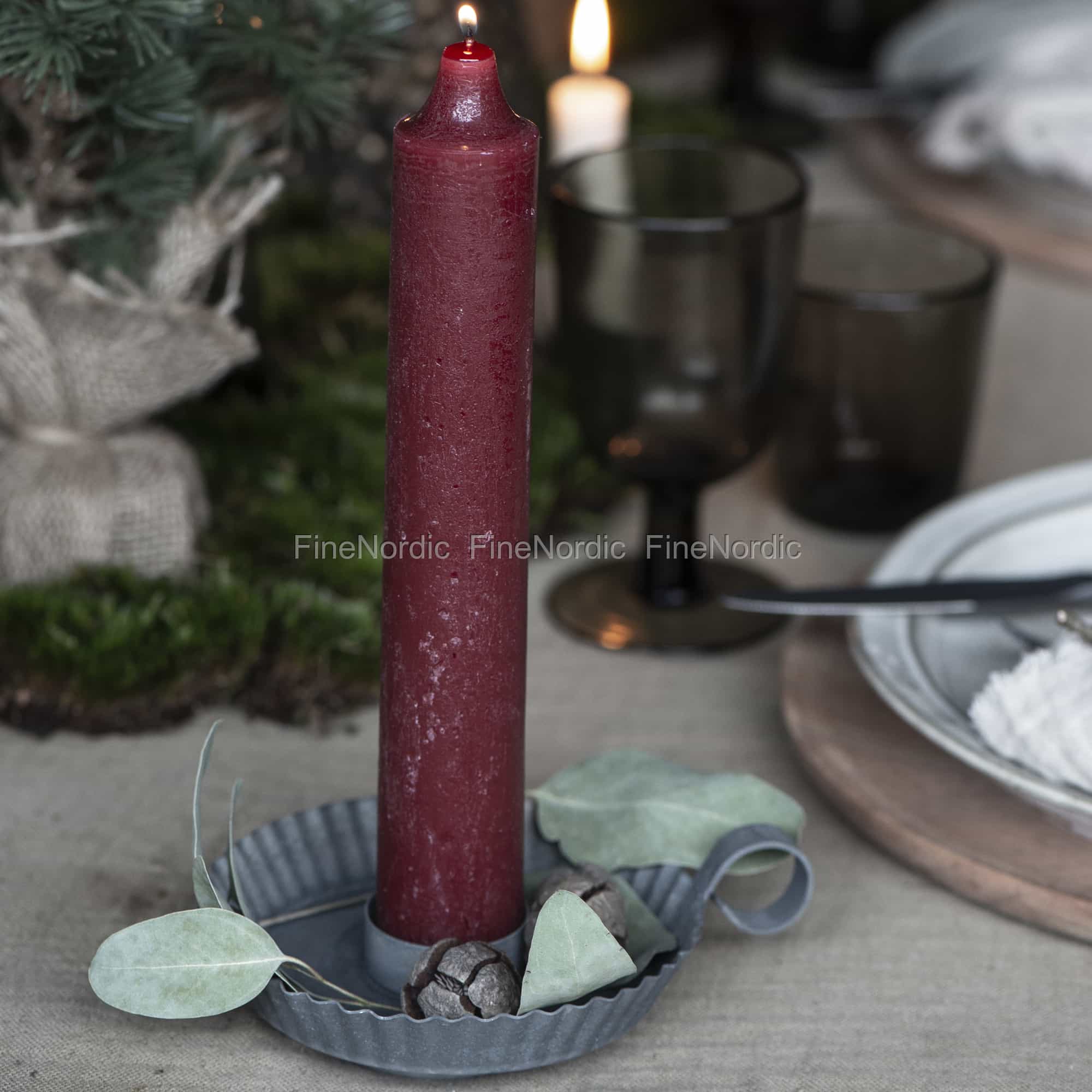 Ib Laursen Kerzenhalter mit für Zink Griff Gerillt Kerze Ø 3,8 cm
