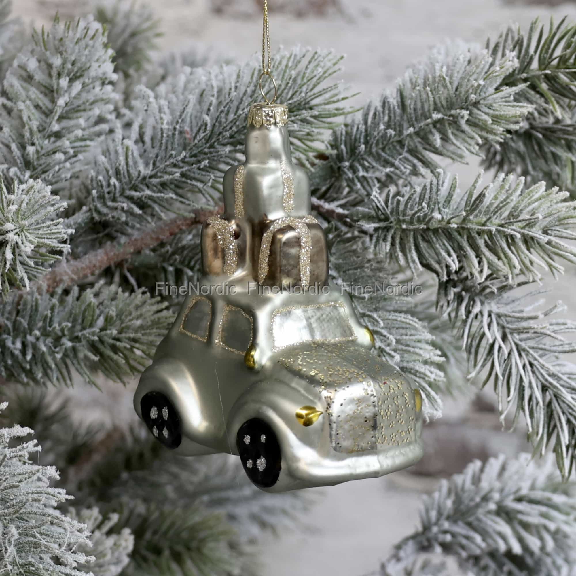 Chic Antique Weihnachtsschmuck Auto mit Geschenke zum Aufhängen