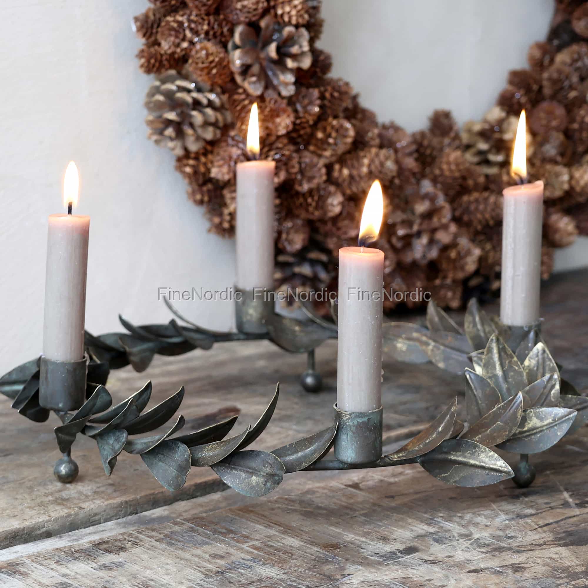 - Chic mit Blätter Antique für Antik-Messing Kerzen Adventskerzenhalter cm 2,2