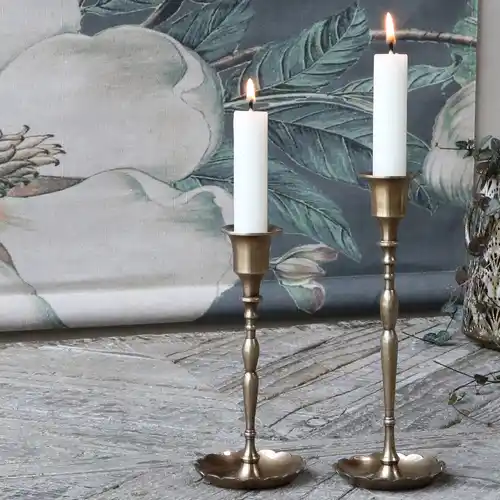 Windlicht 26 cm Kerzenständer Kerzenleuchter Kerzen Leuchter Antik Weihnachten 