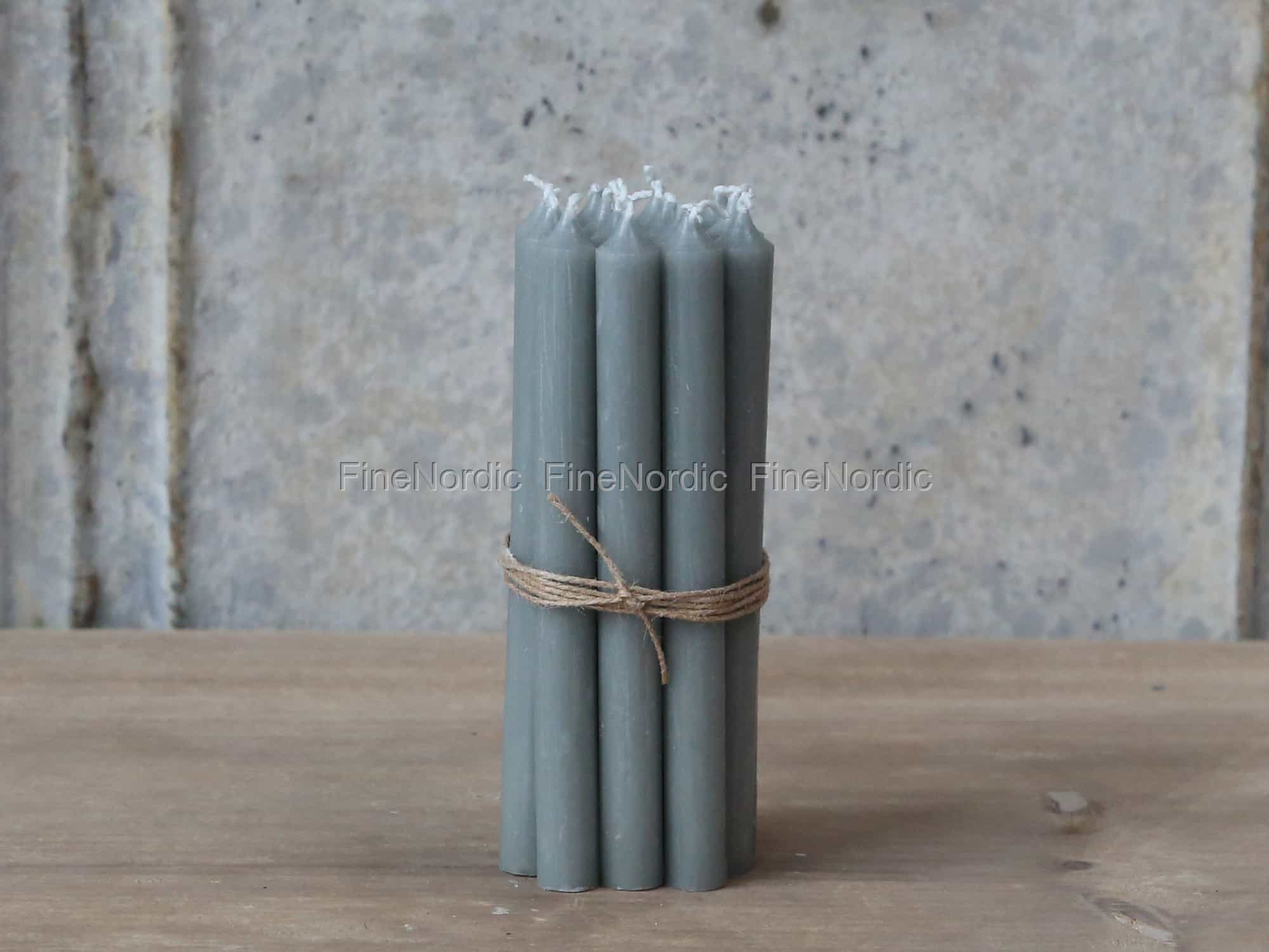 Chic Antique Mini Stabkerze Grau 13 x 1,2 cm