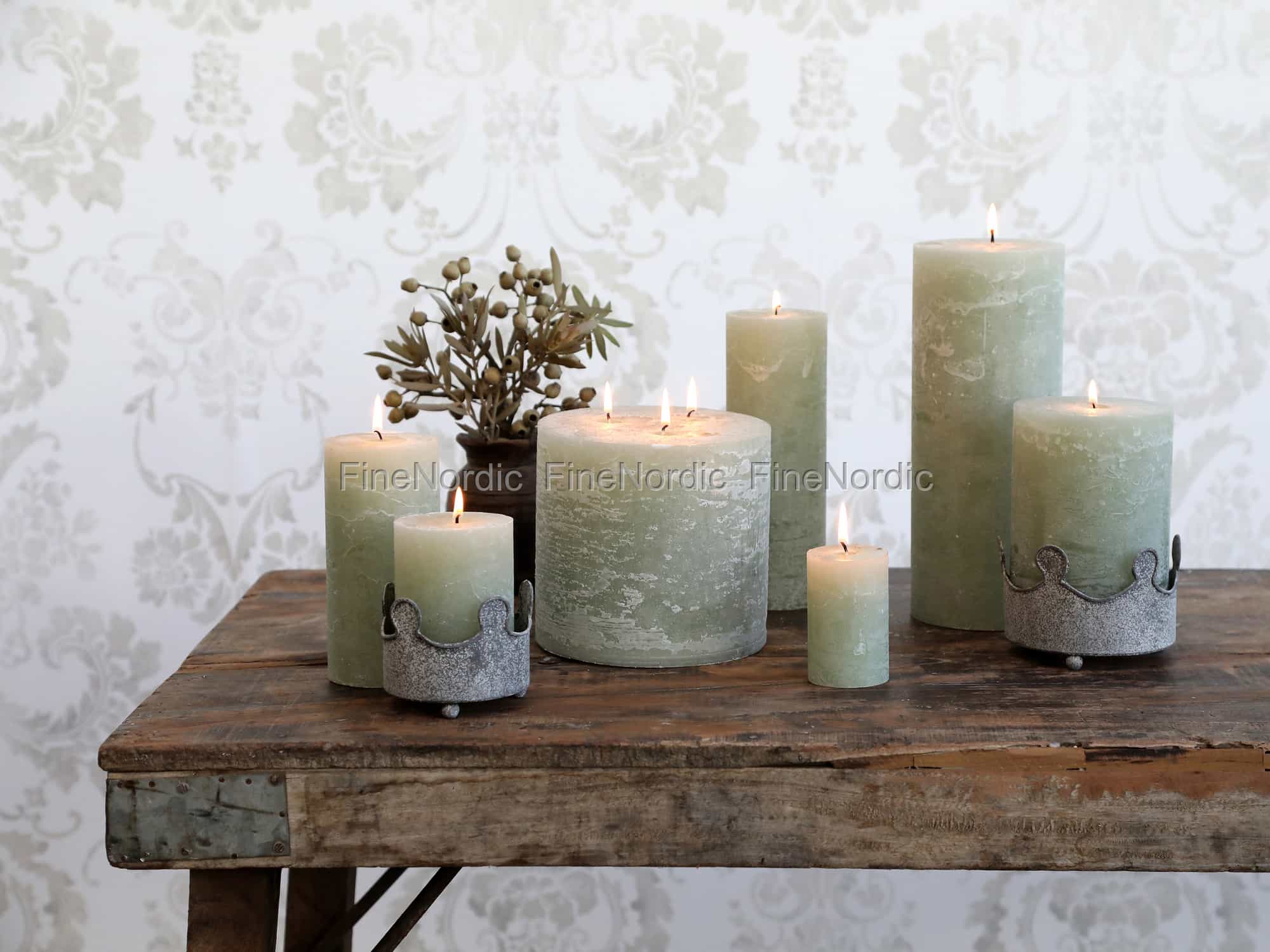 Chic Antique Macon Rustic Stumpenkerze Verte 90 Stunden