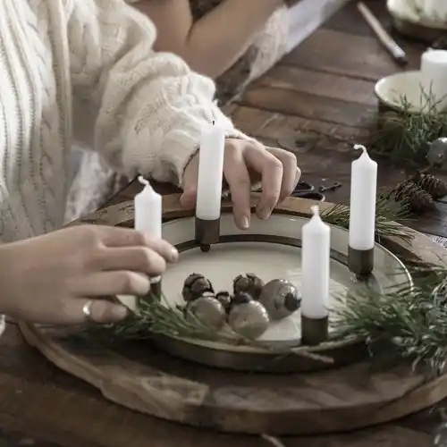 Ib Laursen Adventkerzenhalter für 4 Dünne Kerzen (ca. 1,3 cm) Stillenat  Messing