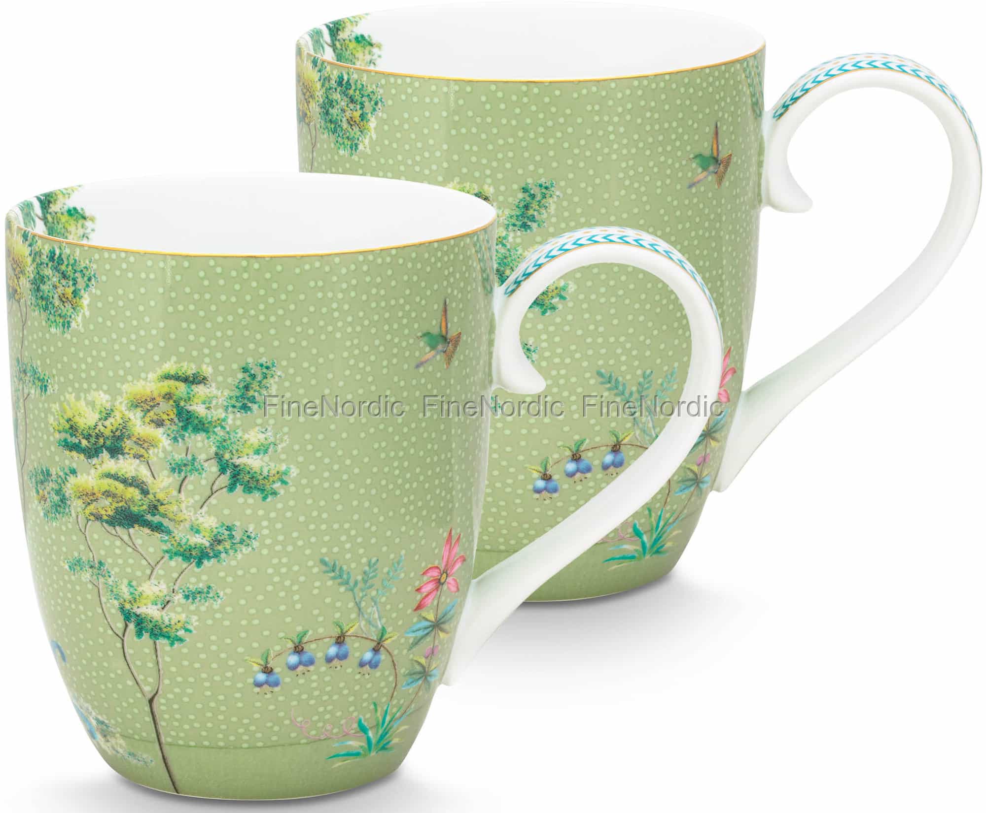 Pip Studio Tassen XL Jolie Grün 2er Set in Geschenkbox