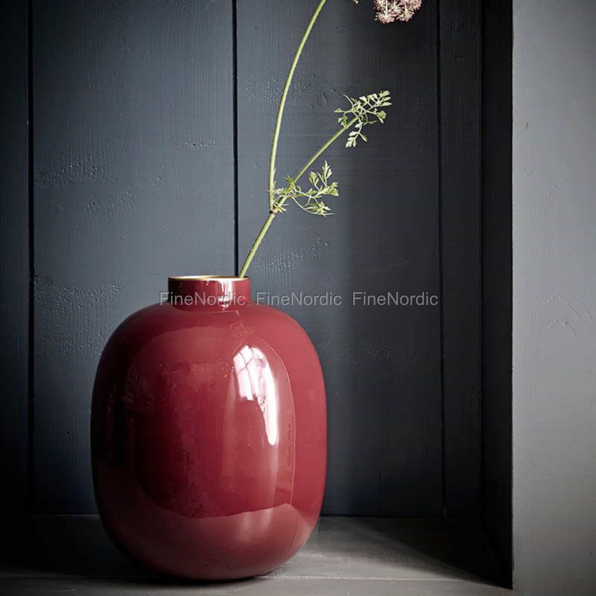 Pip Studio Vase Metall Dunkelrot 32 cm