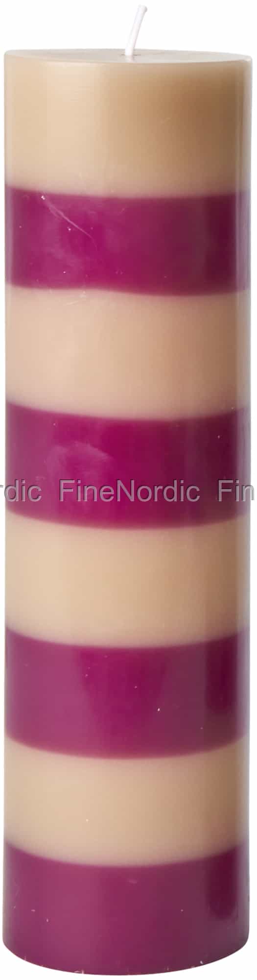 Rice Kerze - Gestreift - Beige und Soft Plum