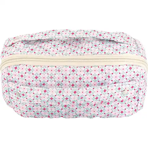 Strofinaccio In Cotone Con Ricamo Rosa Pompelmo