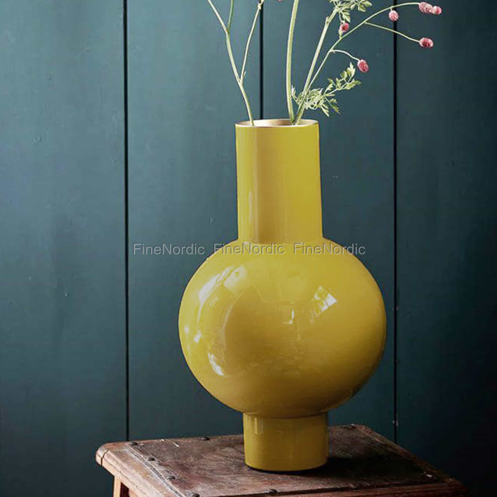 Pip Studio Vase Metall Gelb 40 cm