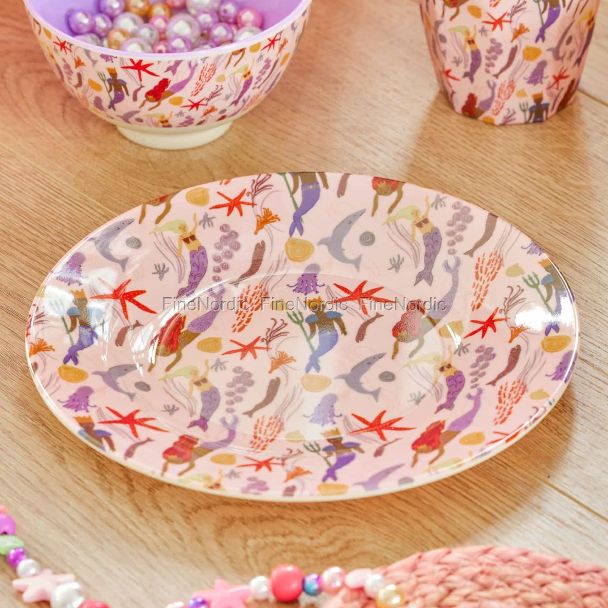 Rice Kinderteller - Ocean Wal Print - Blau