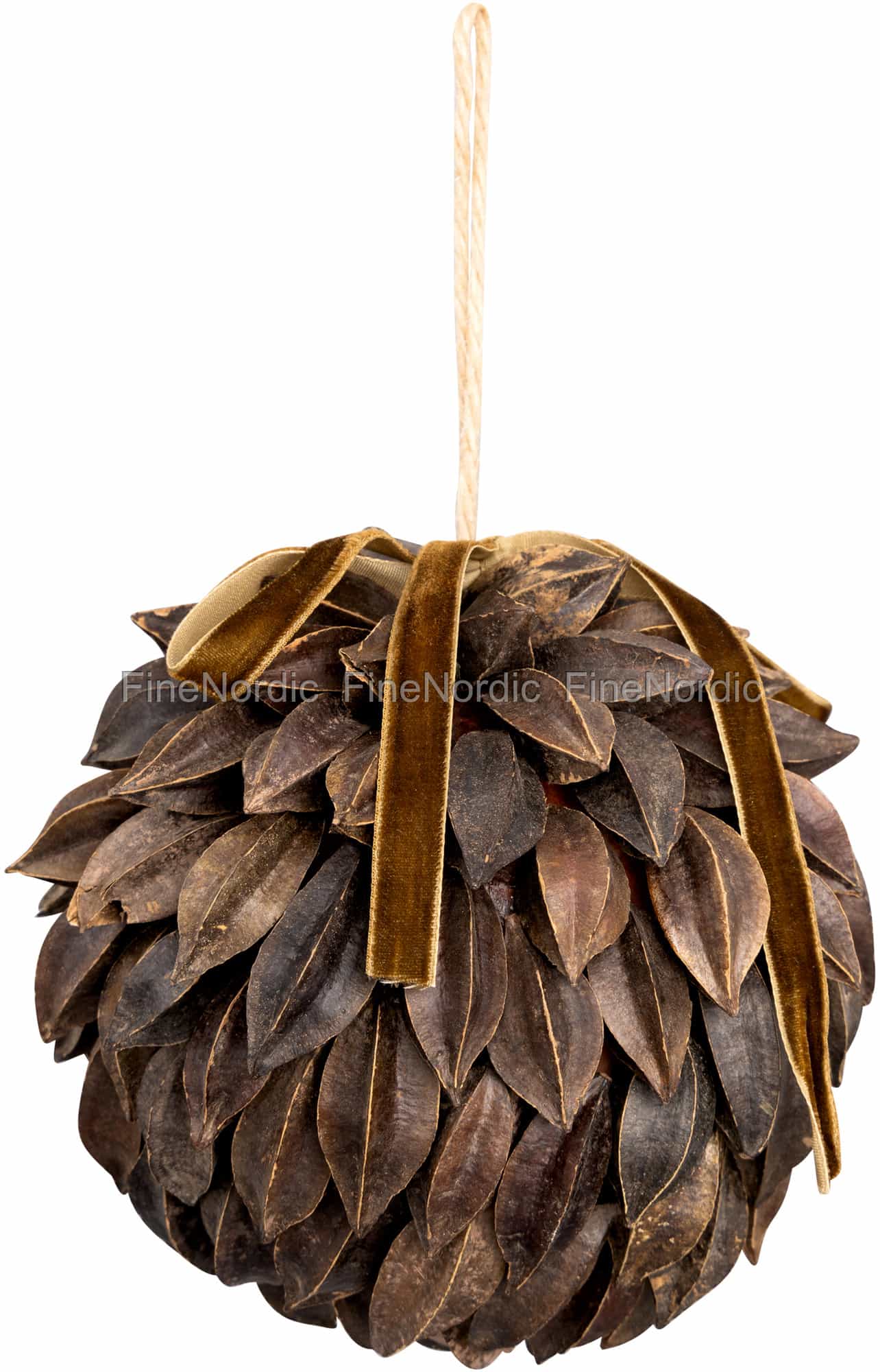 GreenGate Weihnachtskugel Rangoon-Samen Braun Groß