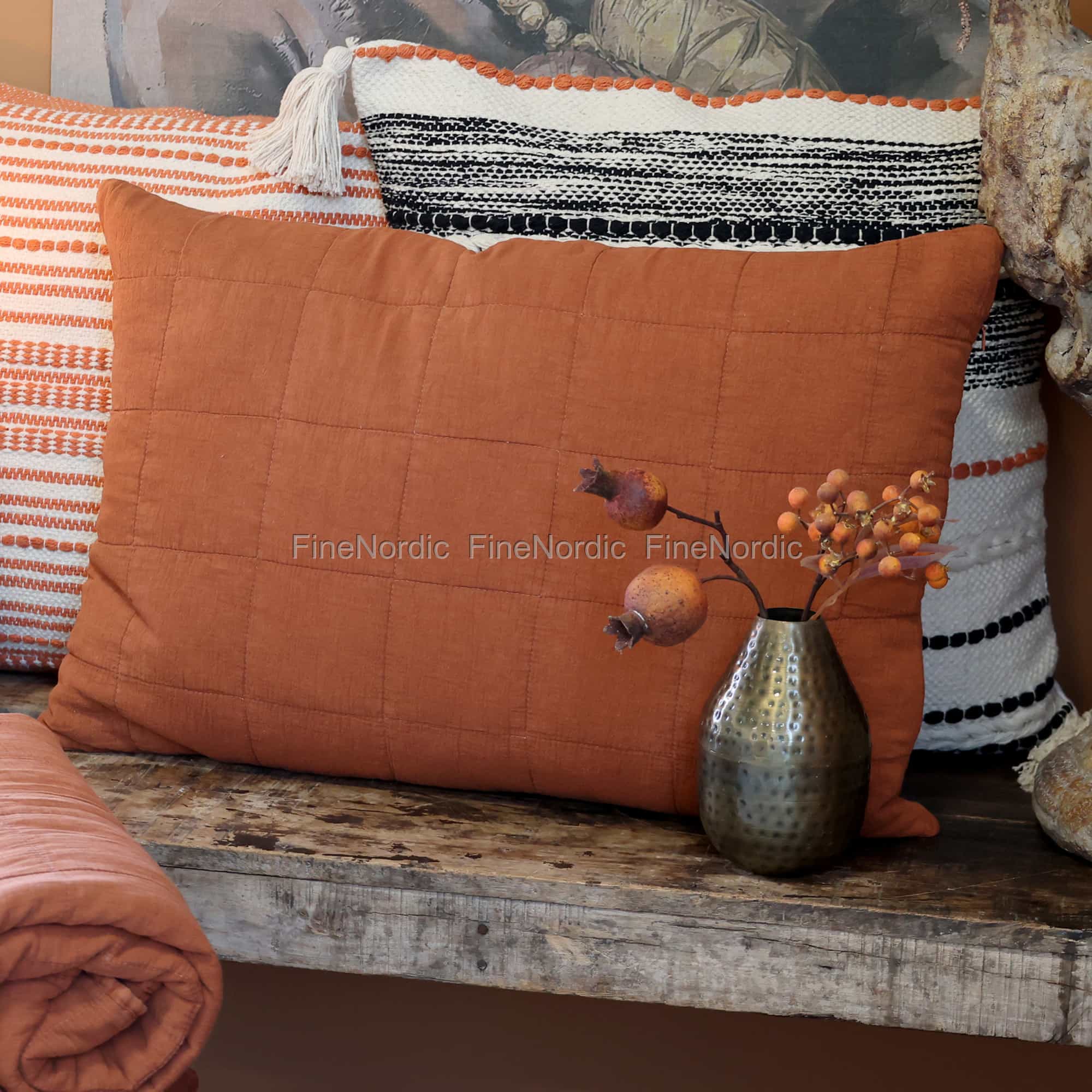 Chic Antique Aix Vintage Kissenbezug Terracotta 40 x 60 cm