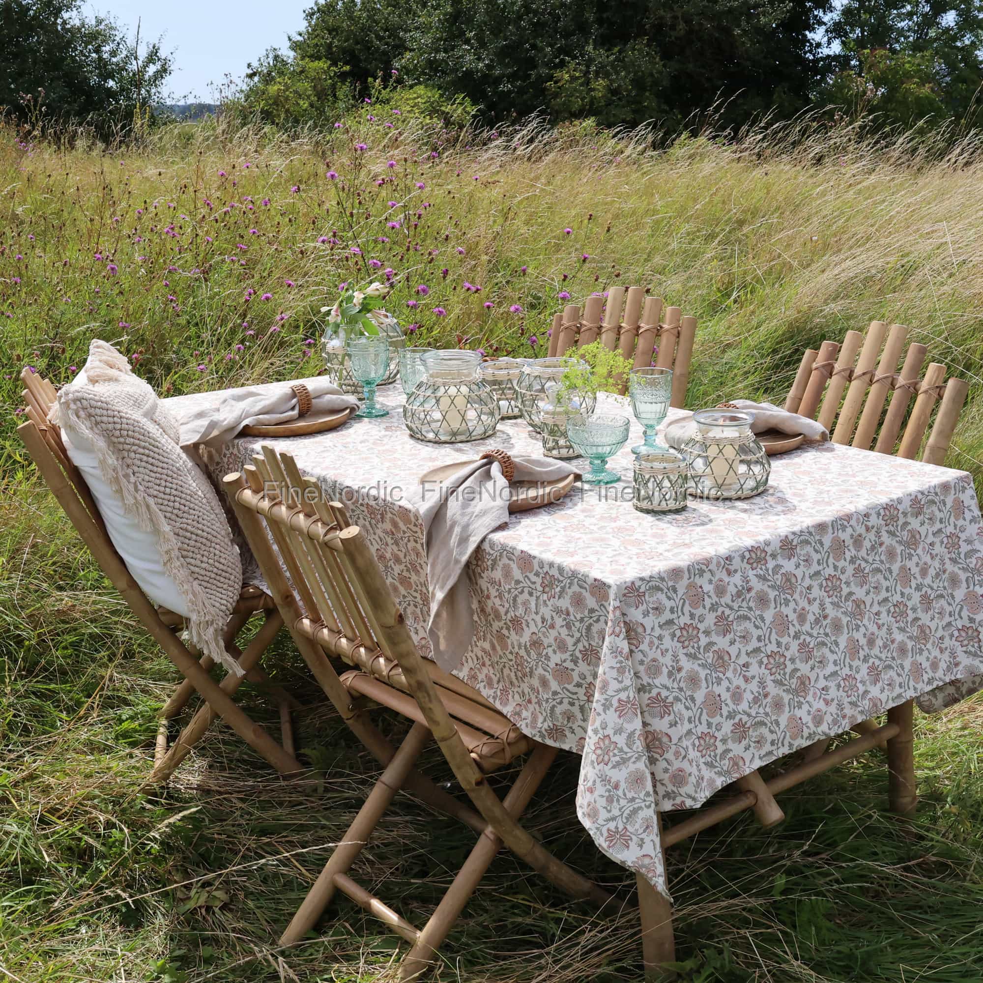 Chic Antique Aix Tischdecke Blumendruck Creme 140 x 240 cm