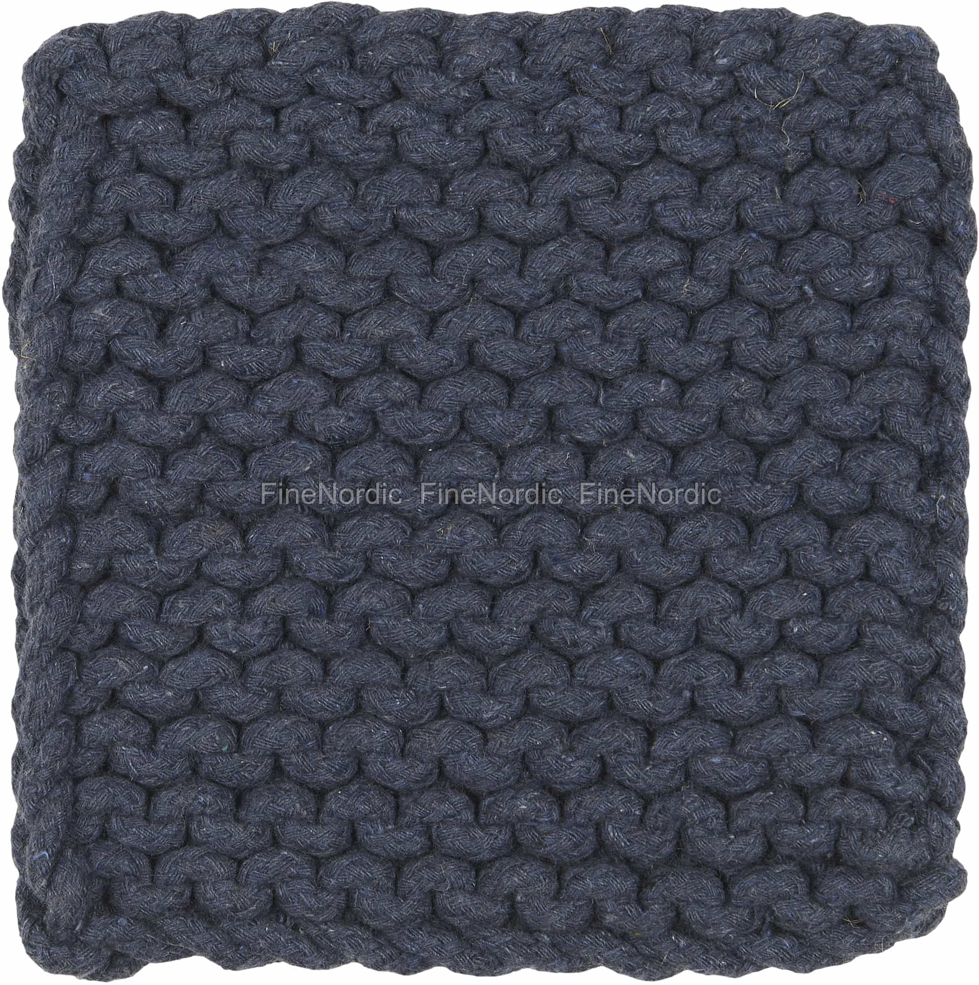 JL Kippah Aus Baumwolle - Gestrickt Mit Davidstern Design In Midnight Blue