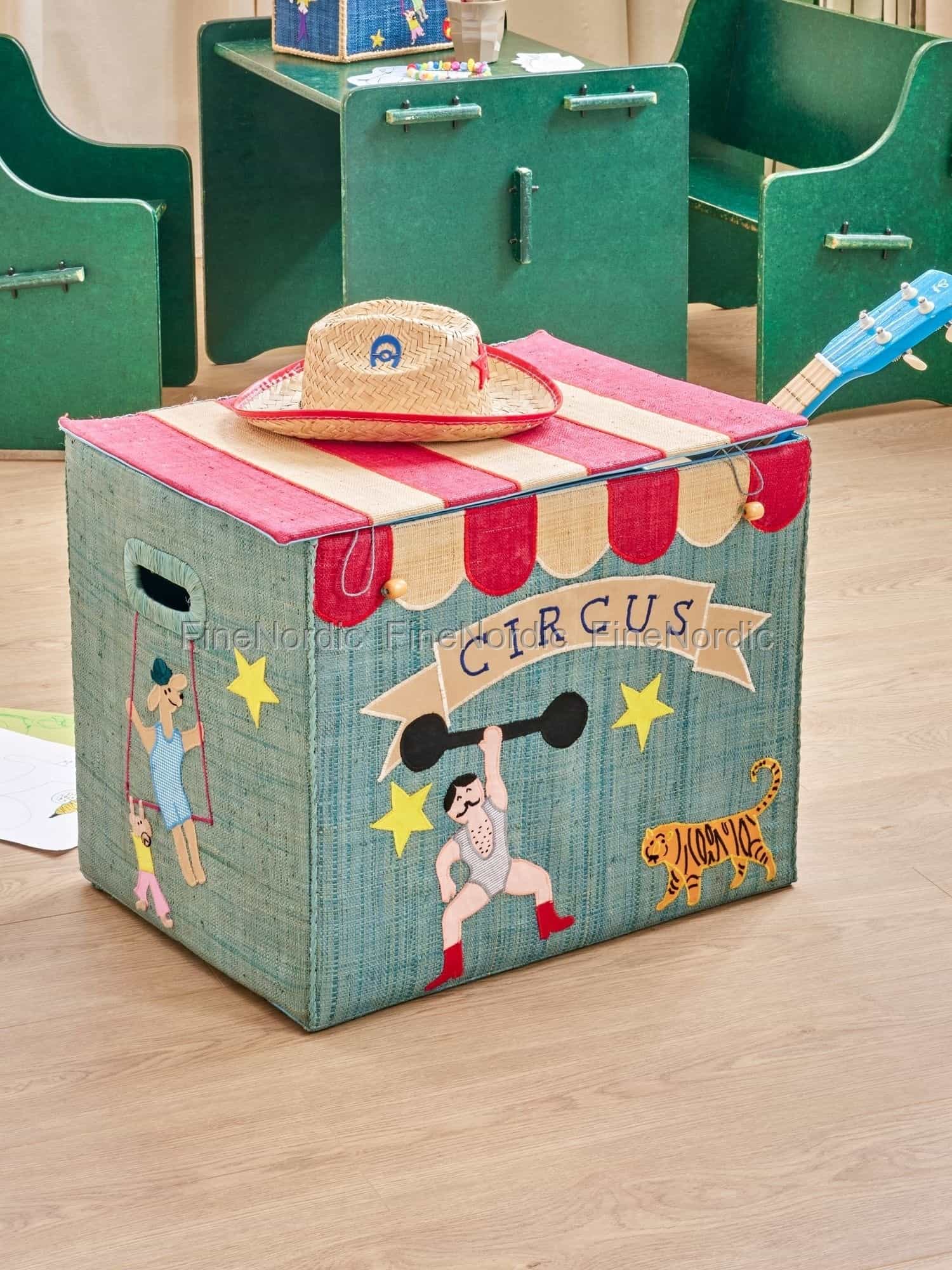 Rice Raffia Aufbewahrungsbox - Zirkus Thema - Extra Groß