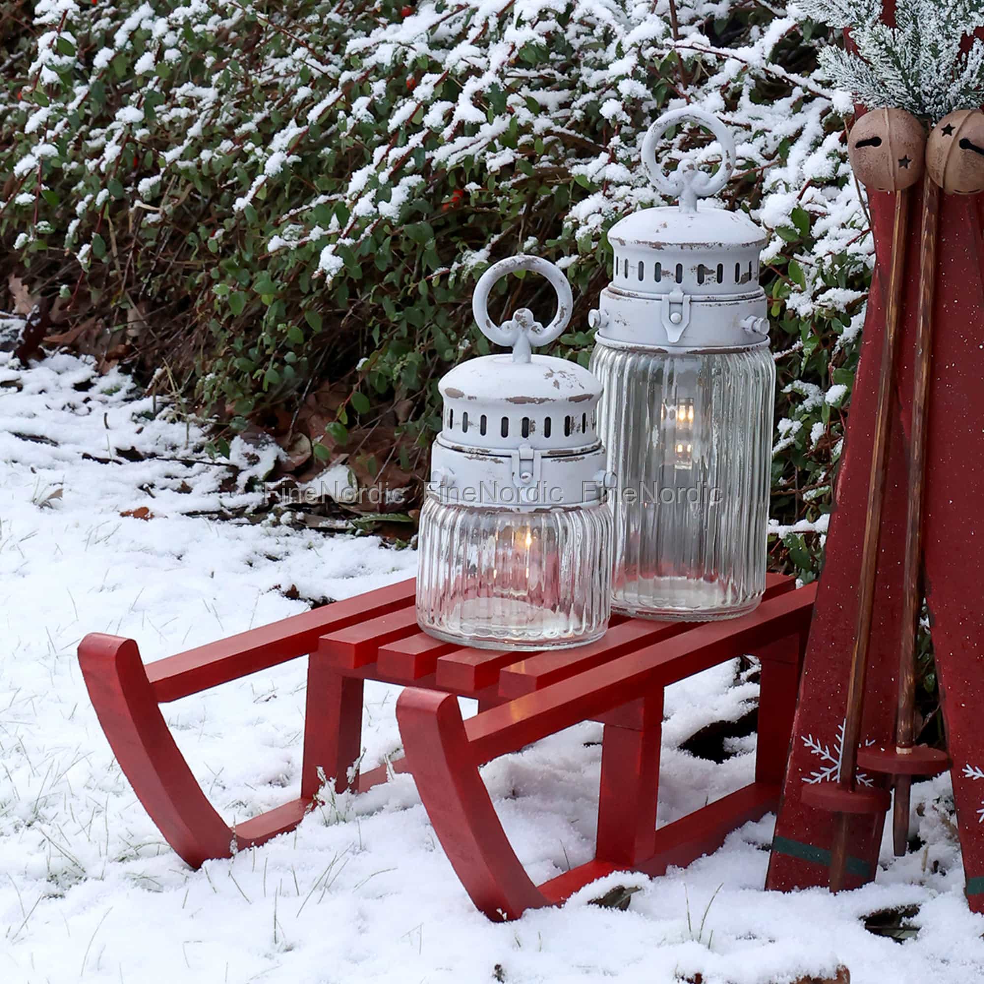 Chic Antique Vintage Schlitten für Deko Antique Cherry