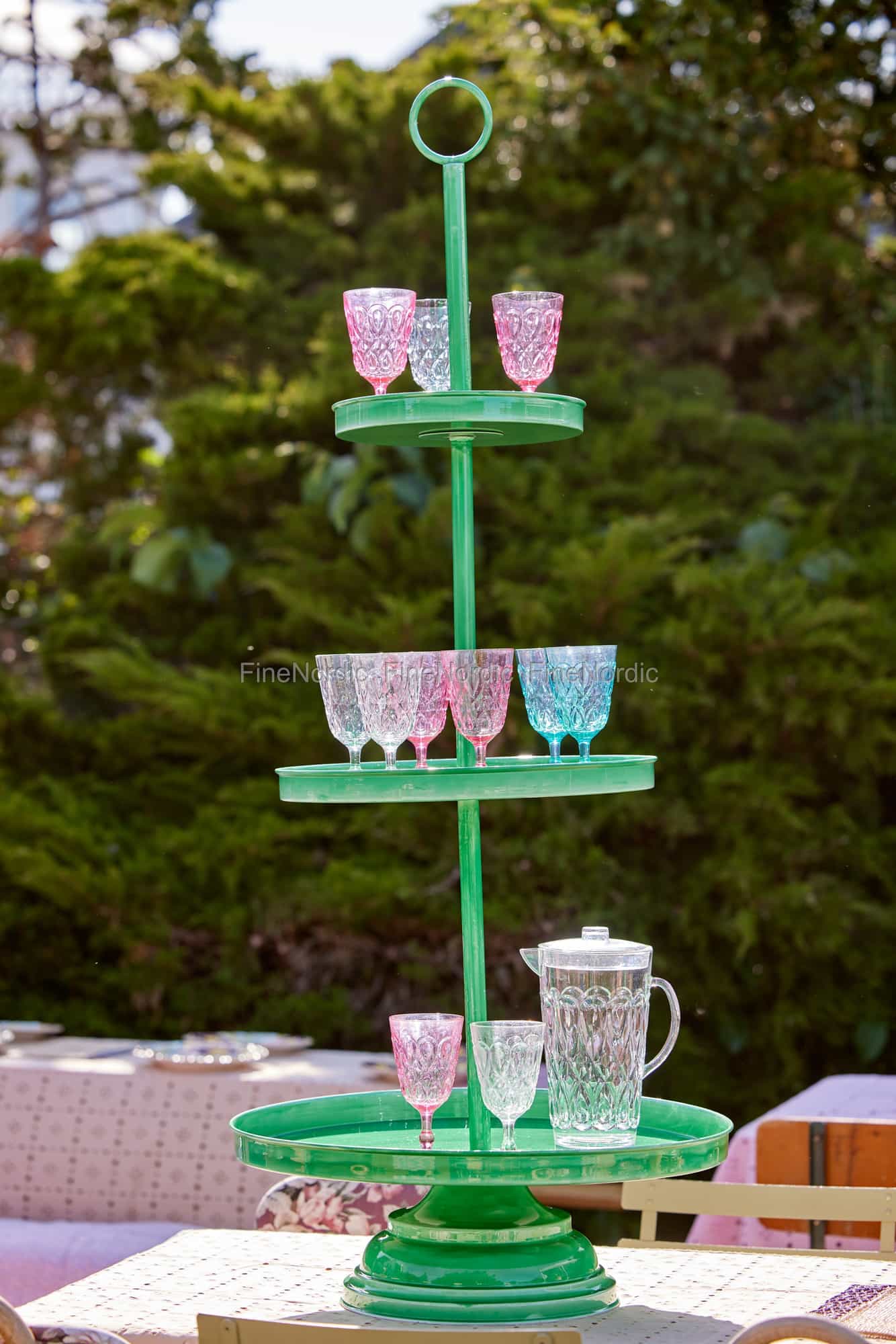 Metall Etagere - 3 Etagen - Grün - Extra Groß